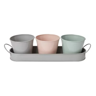 Pot en métal avec support 9 cm vendu par 3 pièces