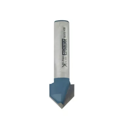 Fraise de défonceuse à chanfreiner en V ø 12.7 x l. 8 mm, 90°