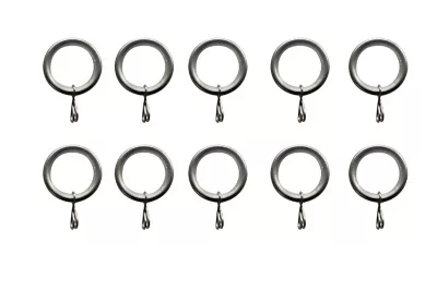 10 anneaux pour barre à rideau Athens GoodHome Ø16/19 mm gris