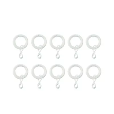 10 anneaux pour barre à rideau Anafi GoodHome ⌀16/19 mm blanc