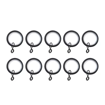 10 anneaux pour barre à rideau Araxos GoodHome ⌀16/19 mm noir