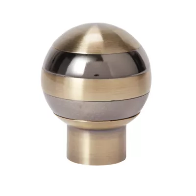 Embout boule pour barre à rideau GoodHome bicolore 28 mm Antiki or