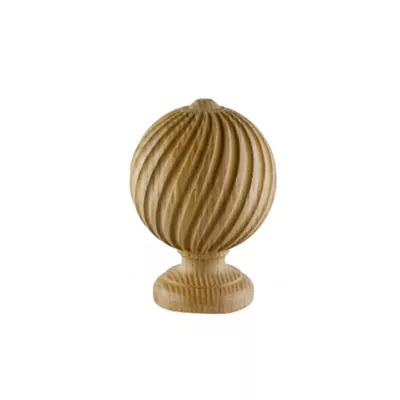 Embout boule striée pour barre à rideau GoodHome 28 mm Symi naturel