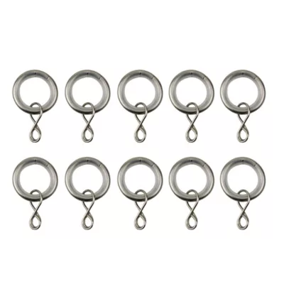Ensemble d'anneaux GoodHome 10 mm en nickel brossé Nisis