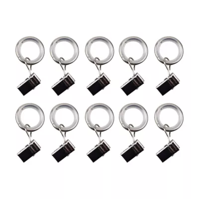 Ensemble d'anneaux GoodHome 10 mm avec clip en nickel brossé Nisis