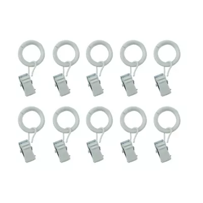 Ensemble d'anneaux GoodHome 10 mm avec clip blanc mat Nisis