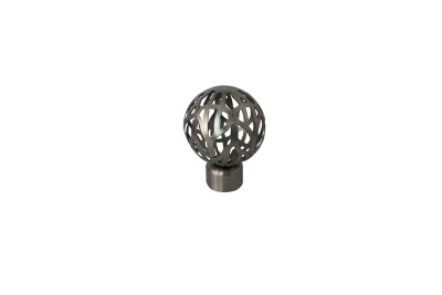 Embout boule pour barre à rideau GoodHome nid en fil fer 28 mm Athens gris