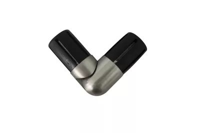 Raccord coudé pour barre à rideau Athens GoodHome ⌀28 mm gris