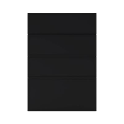 Façade de cuisine 3 tiroirs et 1 casserolier Pasilla noir mat l. 50 cm x H. 72 cm GoodHome