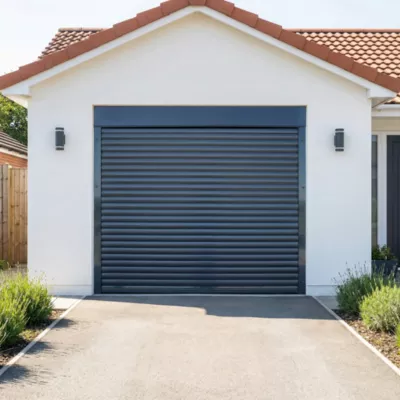 Porte de garage enroulable aluminium grise 240 x h.200 cm
