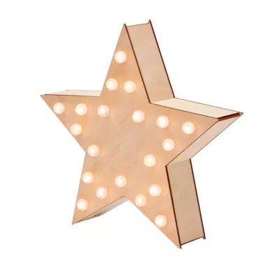Etoile lumineuse en bois craquelé l.30 x H. 28,5 cm