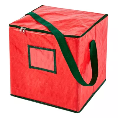 Sac de rangement PVC pour boule et de Noël L.34 x l.34 x H.34 cm rouge