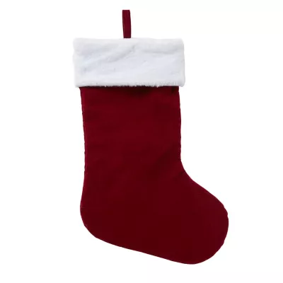 Bas de velours tradition nordique rouge et blanc