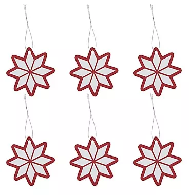 Etiquettes cadeaux de Noël avec ficelle étoile rouge (x6 étiquettes)