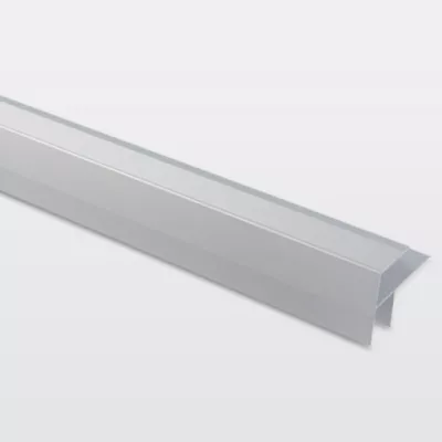 Profilé de rénovation de marche en aluminium décor métal mat GoodHome 21 x 30 x 1800 mm.