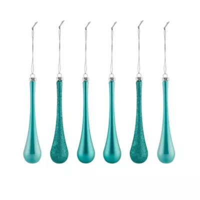 Décoration goutte turquoise (6 pièces)