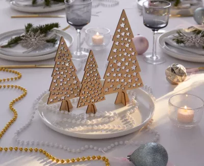 Guirlande de perles pour décoration Noël L.5m blanche