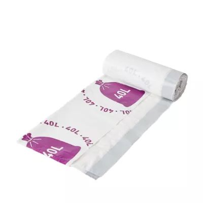 Lot de 20 sacs poubelles à cordon 40L H. 60 cm blanc