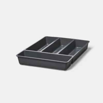 Range couverts GoodHome Nitaki gris 32 x 42 cm, 4 compartiments