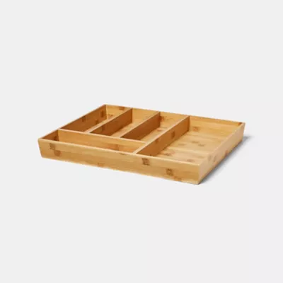 Range couverts GoodHome Nitaki bambou 50 x 42 cm, 5 compartiments