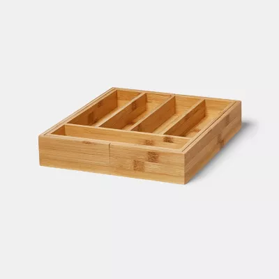 Range couverts extensible GoodHome Datil bambou 29 x 6 cm, 7 compartiments