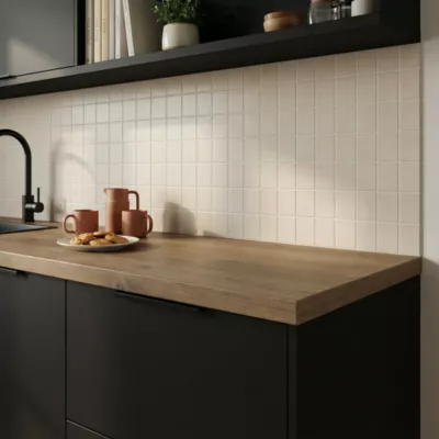 Plan de travail stratifié effet bois rustique L.300 x l.62 x ép.3,8 cm GoodHome Kabsa
