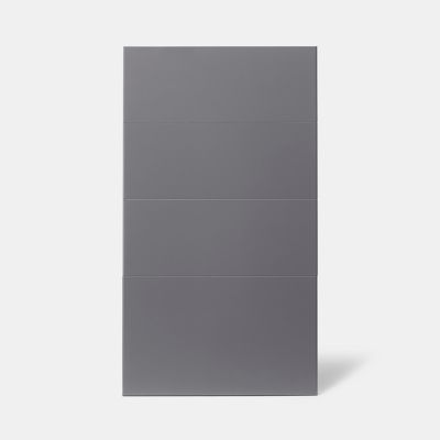 Façade de cuisine 3 tiroirs et 1 casserolier Stevia gris anthracite brillant l. 40 cm x H. 72 cm GoodHome