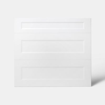 Façade de cuisine 1 tiroir et 2 casseroliers Artemisia blanc mat l. 80 cm x H. 72 cm GoodHome