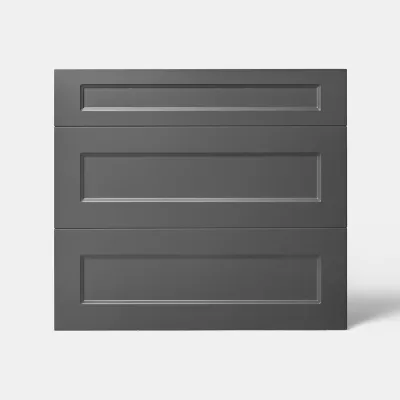 Façade de cuisine 1 tiroir et 2 casseroliers Artemisia gris graphite mat l. 80 cm x H. 72 cm GoodHome