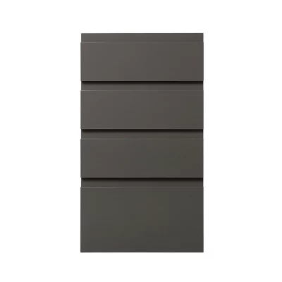 Façade de cuisine 3 tiroirs et 1 casserolier Garcinia gris anthracite brillant l. 40 cm x H. 72 cm GoodHome