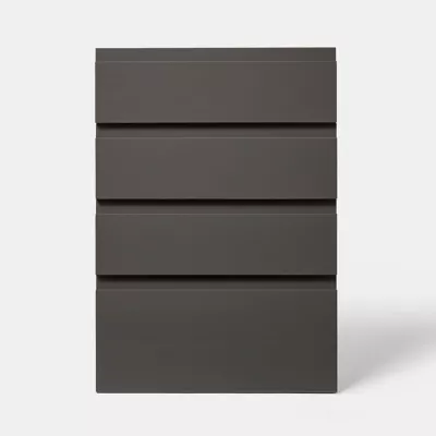 Façade de cuisine 3 tiroirs et 1 casserolier Garcinia gris anthracite brillant l. 50 cm x H. 72 cm GoodHome