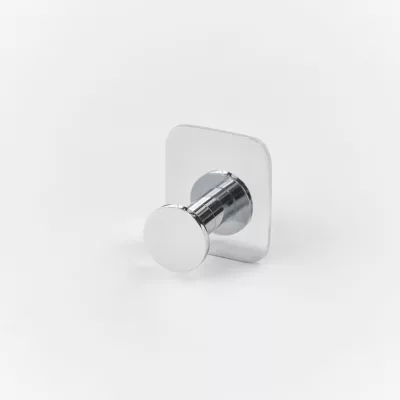 Patère salle de bains à visser ou à coller 1 tête GoodHome Koros en acier coloris argent