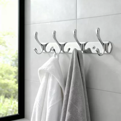 Barre 4 crochets Ormara chromé GoodHome