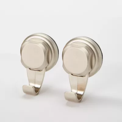 Patère salle de bains à ventouse 1 tête GoodHome Tenno en plastique coloris chromé vendue par 2