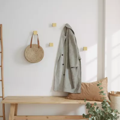 Patère bois finition jaune, GoodHome Nantua