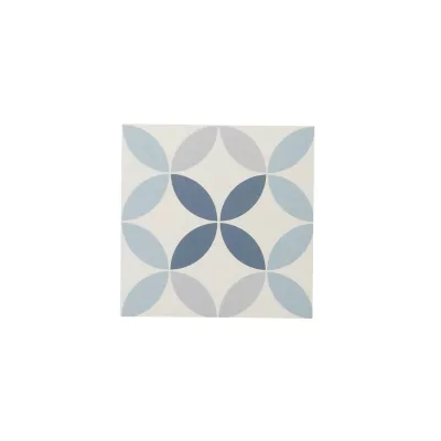 Carrelage sol et mur intérieur Hydrolic effet carreau de ciment décor cercle bleu L. 20 x l. 20 x Ep. 1 cm Colours