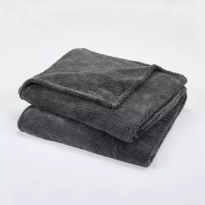 Plaid effet fourrure Takeo gris l.160 x L.200cm GoodHome