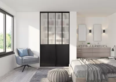 Porte de placard coulissante noire Form Valla Atelier 60,8 x 247,5 cm