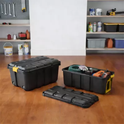 Malles de rangement 111 L Skyda Form noir avec couvercles, 2 pièces