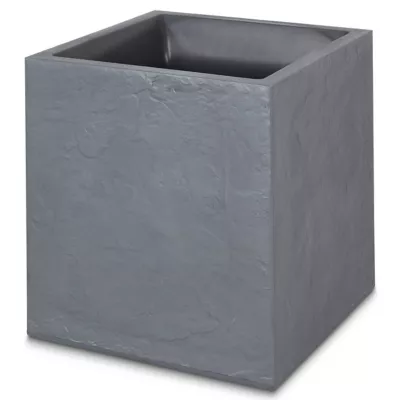 Bac carré plastique Durdica gris anthracite 39,5 x 39,5 x h. 43,5 cm