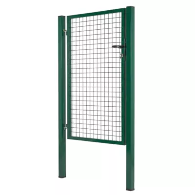 Portillon pour clôture grillagée à poteaux carrés Blooma vert 100 x h.150 cm