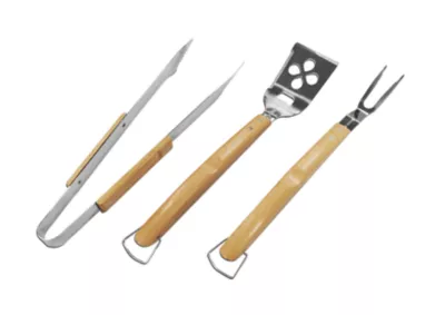 Set 3 accessoires barbecue manche bois Blooma