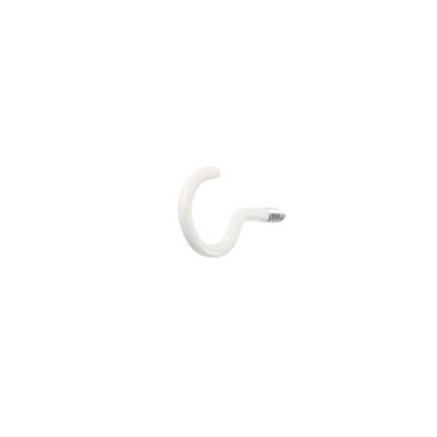 Crochet rond à visser en acier plastifié blanc 30x15 mm - 10 pièces
