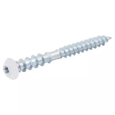 Vis de châssis PVC zinguée avec tête peinte en blanc, 6x60 mm - 6 pièces