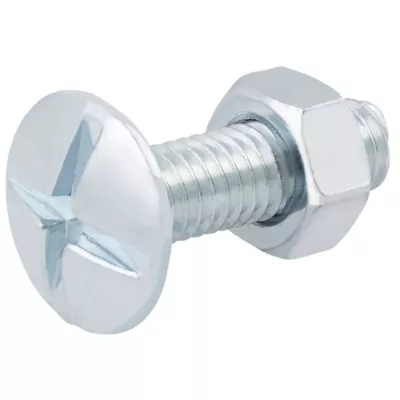 10 boulons poêlier tête plate 6 x 20 mm
