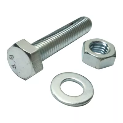 500 boulons tête héxagonale avec écrous et rondelles - assortiment