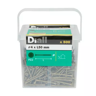 Vis pour terrasse Pozidriv acier 4 x 50 mm Diall, 500 pièces