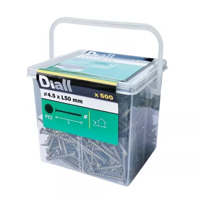 Vis pour terrasse Pozidriv acier 4,5 x 50 mm Diall, 500 pièces