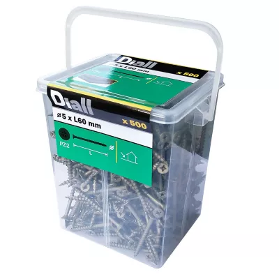 Vis pour terrasse Pozidriv acier 5 x 60 mm Diall, 500 pièces