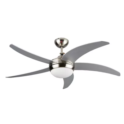 Ventilateur de plafond Colours Hanki chrome 2 x E14 Ø132 cm